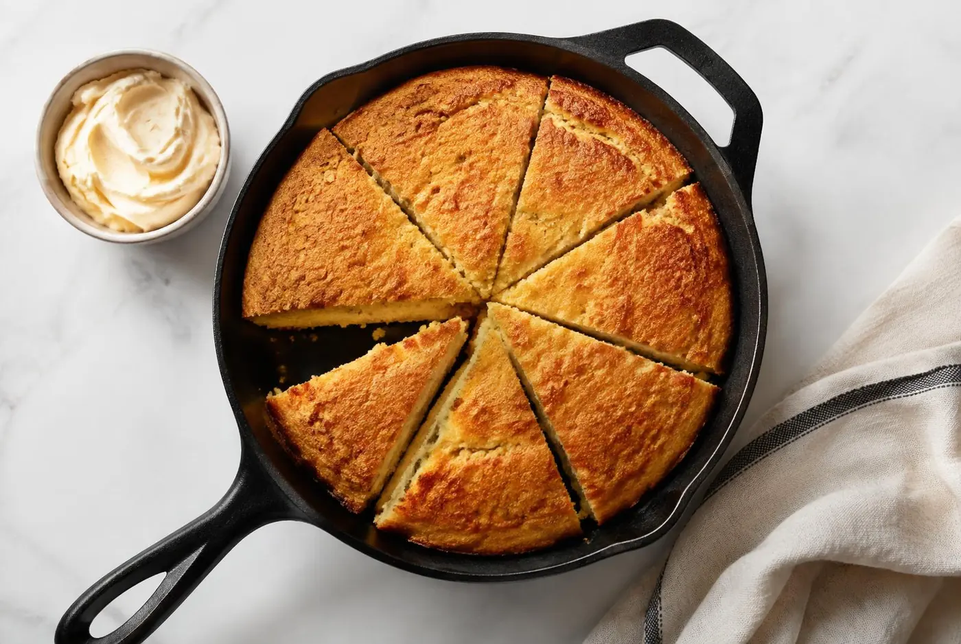 Skillet Cornbread with Honey Butter