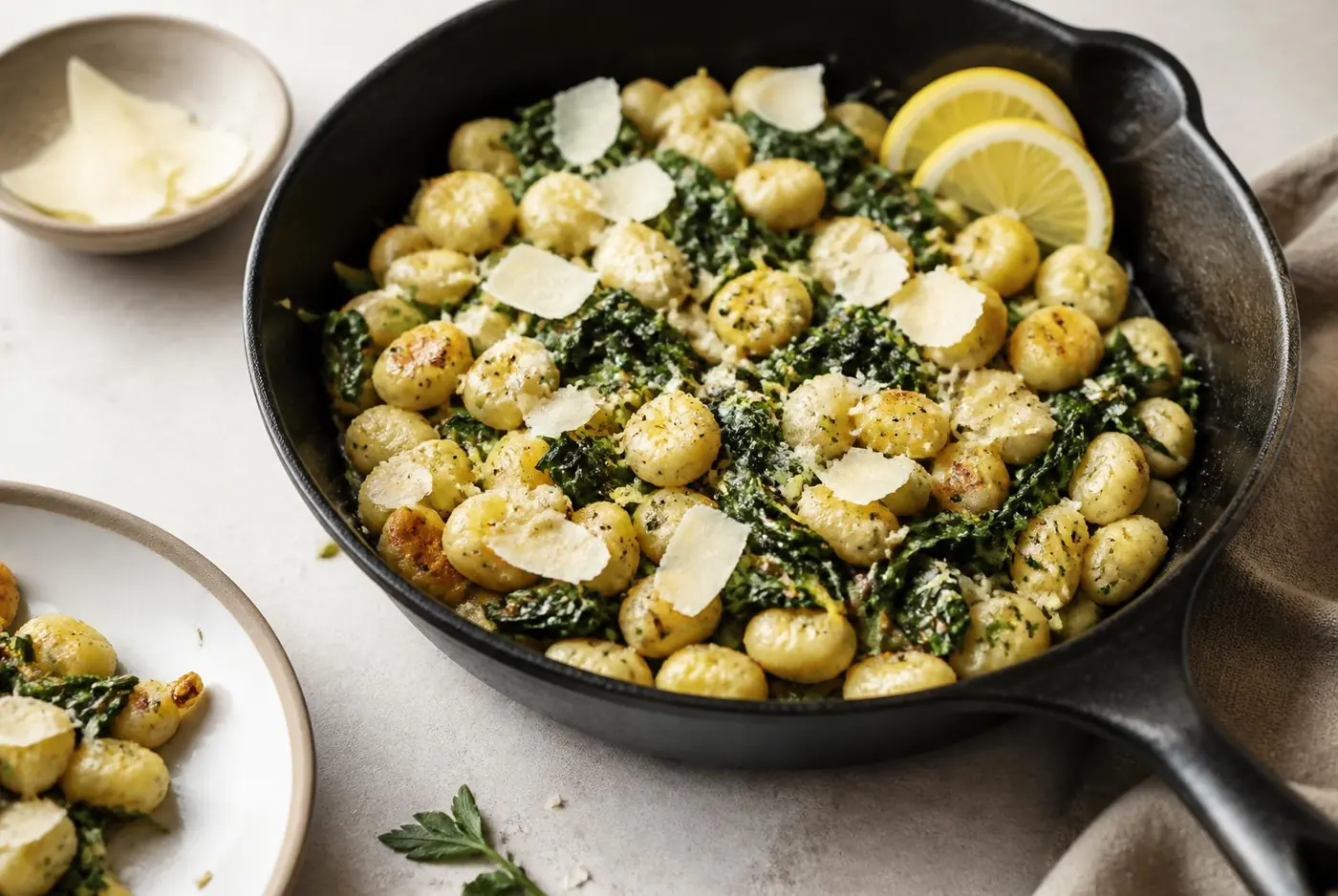 Skillet Gnocchi with Spinach and Lemon